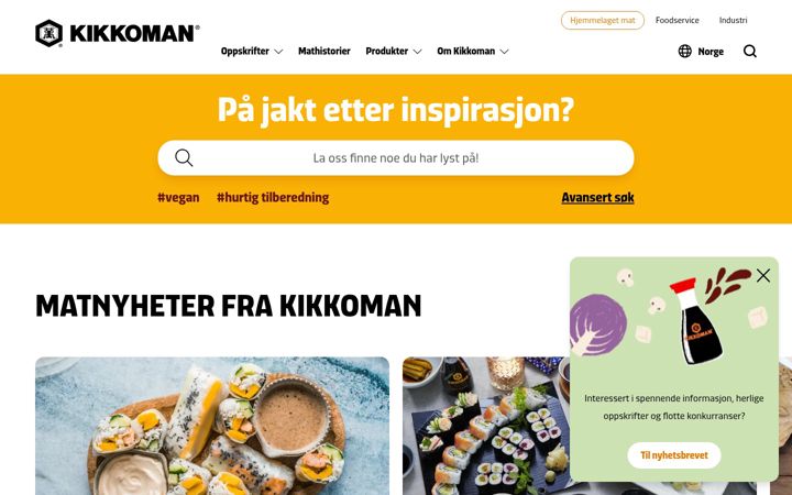 Screenshot of kikkoman.no