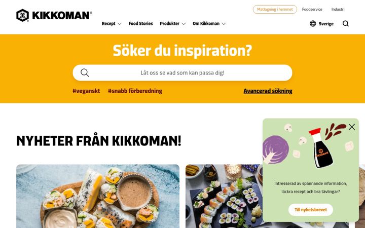 Screenshot of kikkoman.se