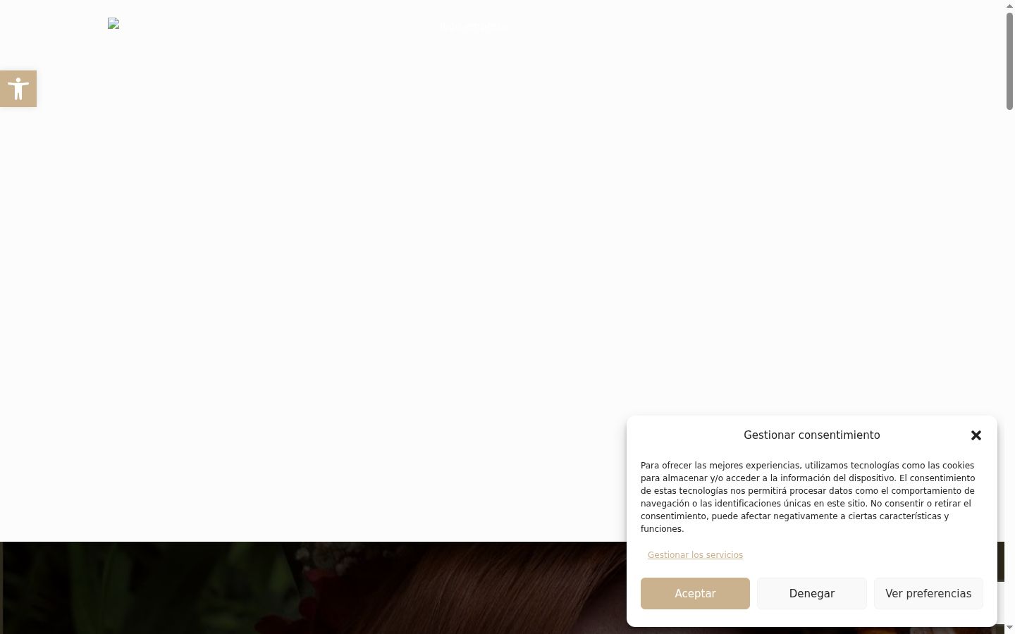 Captura de pantalla del banner de consentimiento mostrado antes de cualquier interacción
