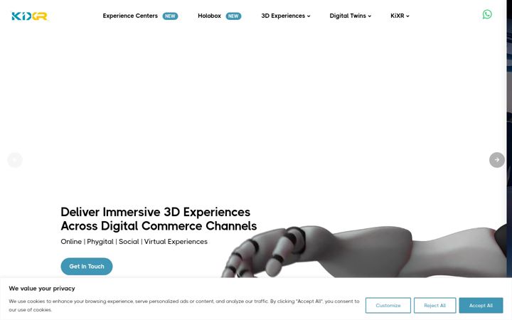 Screenshot of kiksarvr.com