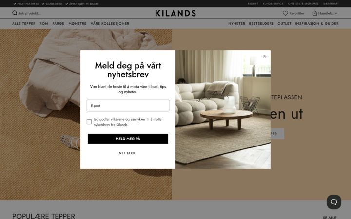 Screenshot of kilands.no