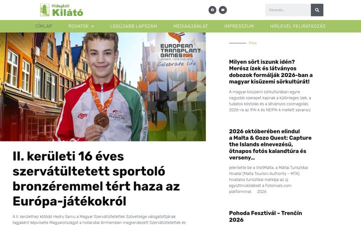 Skärmbild av kilatomagazin.hu