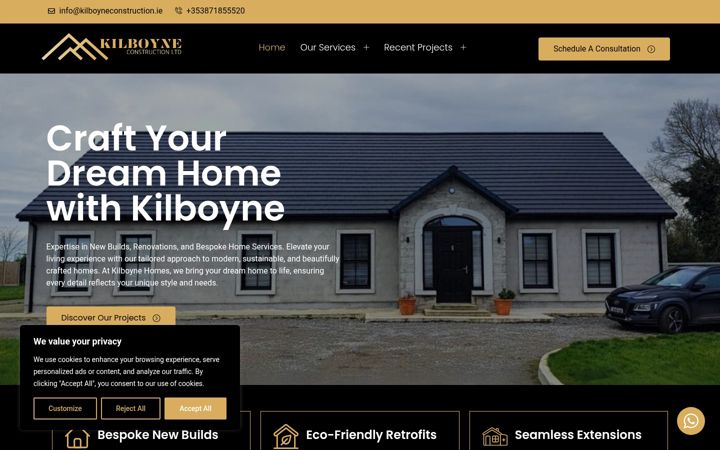 Screenshot of kilboyneconstruction.ie