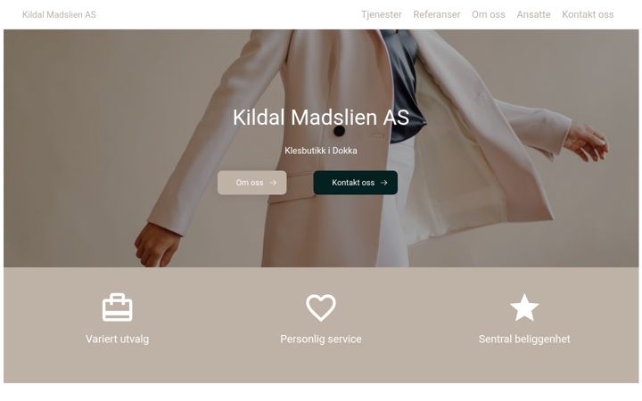 Screenshot of kildalmadslien.no