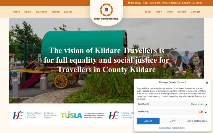 Screenshot of kildaretravelleraction.ie