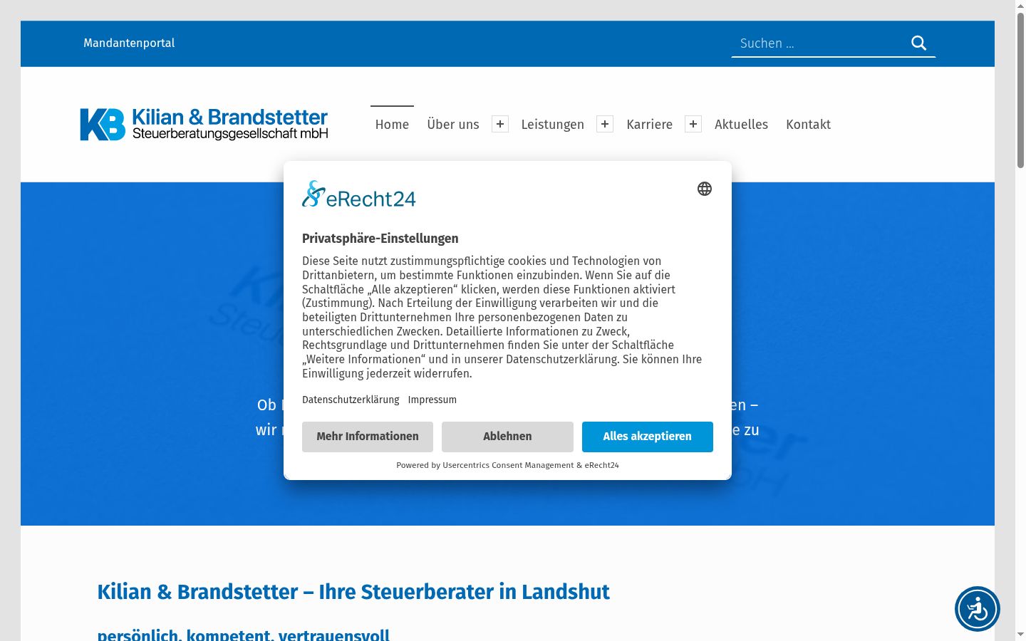 Screenshot van de toestemmingsbanner zoals getoond vóór enige interactie