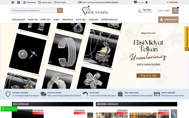 Screenshot of kilicgumus.com
