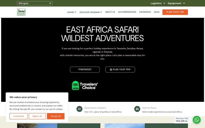 Screenshot of kilidovetours.com