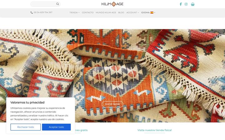 Screenshot of kilim-age.com