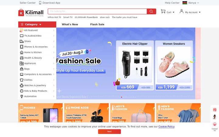 Screenshot of kilimall.com