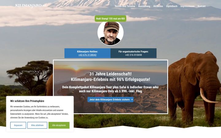 Screenshot of kilimanjaro.at
