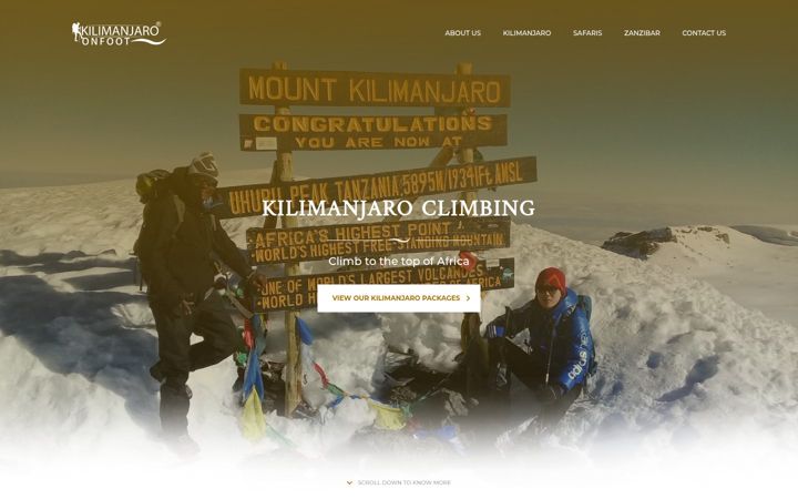 Screenshot of kilimanjaroonfoot.com
