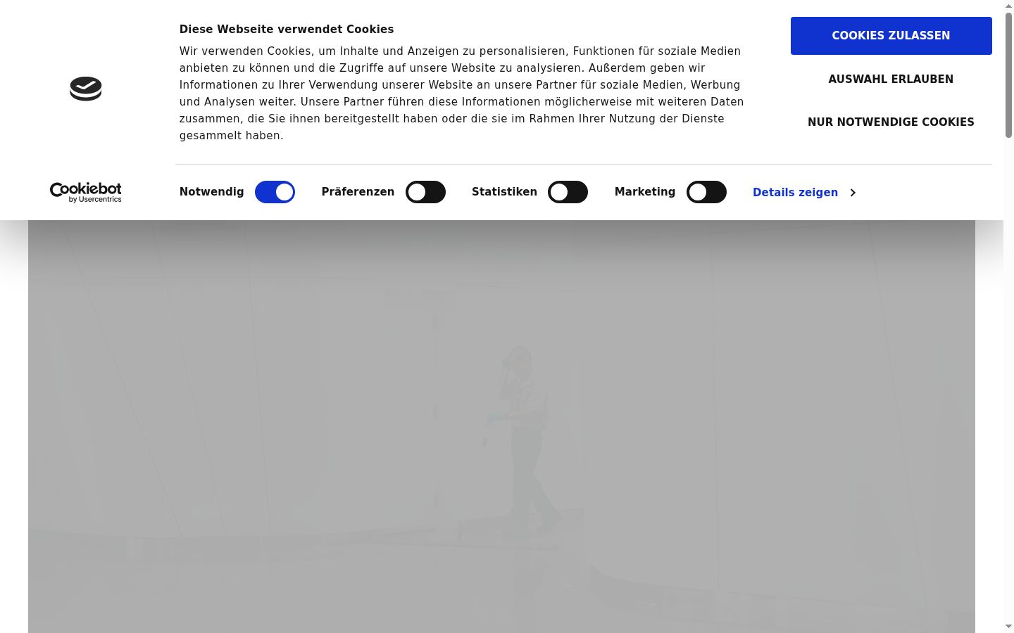 Screenshot des Einwilligungsbanners vor jeglicher Interaktion