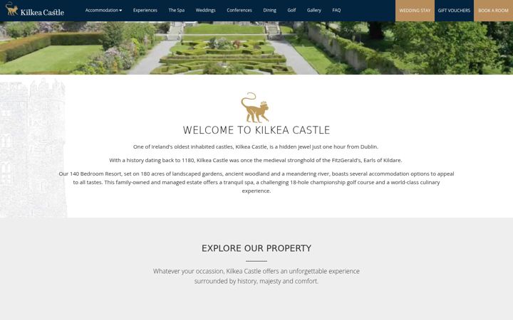 Screenshot of kilkeacastle.ie