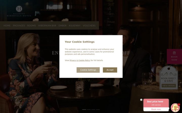 Screenshot of kilkennyhibernianhotel.com