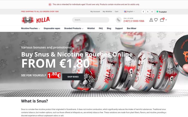 Screenshot of killapods.eu