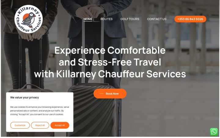 Screenshot of killarneychauffeurservices.com