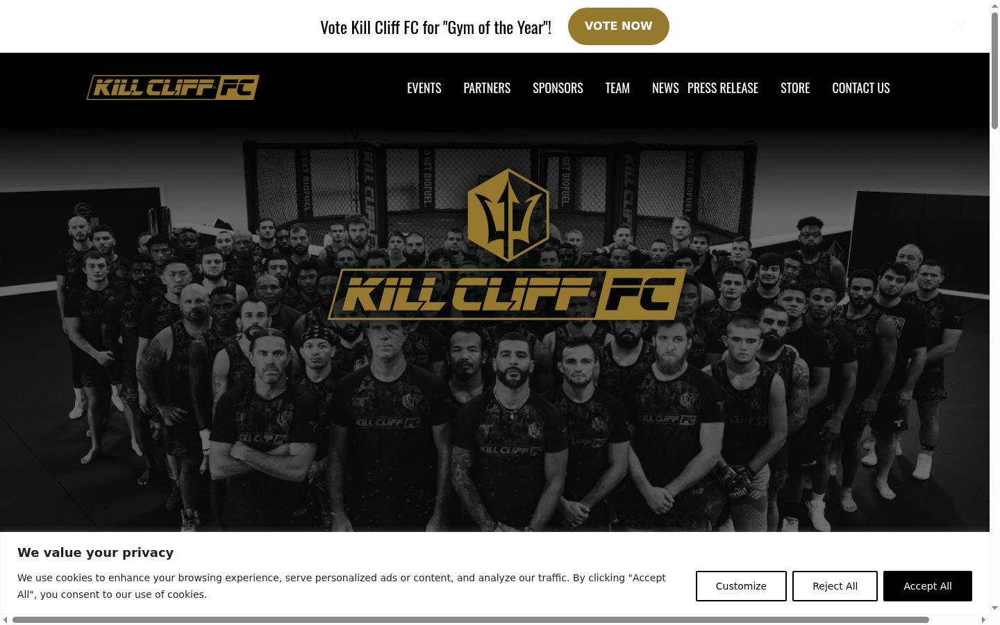 Screenshot del banner di consenso mostrato prima di qualsiasi interazione