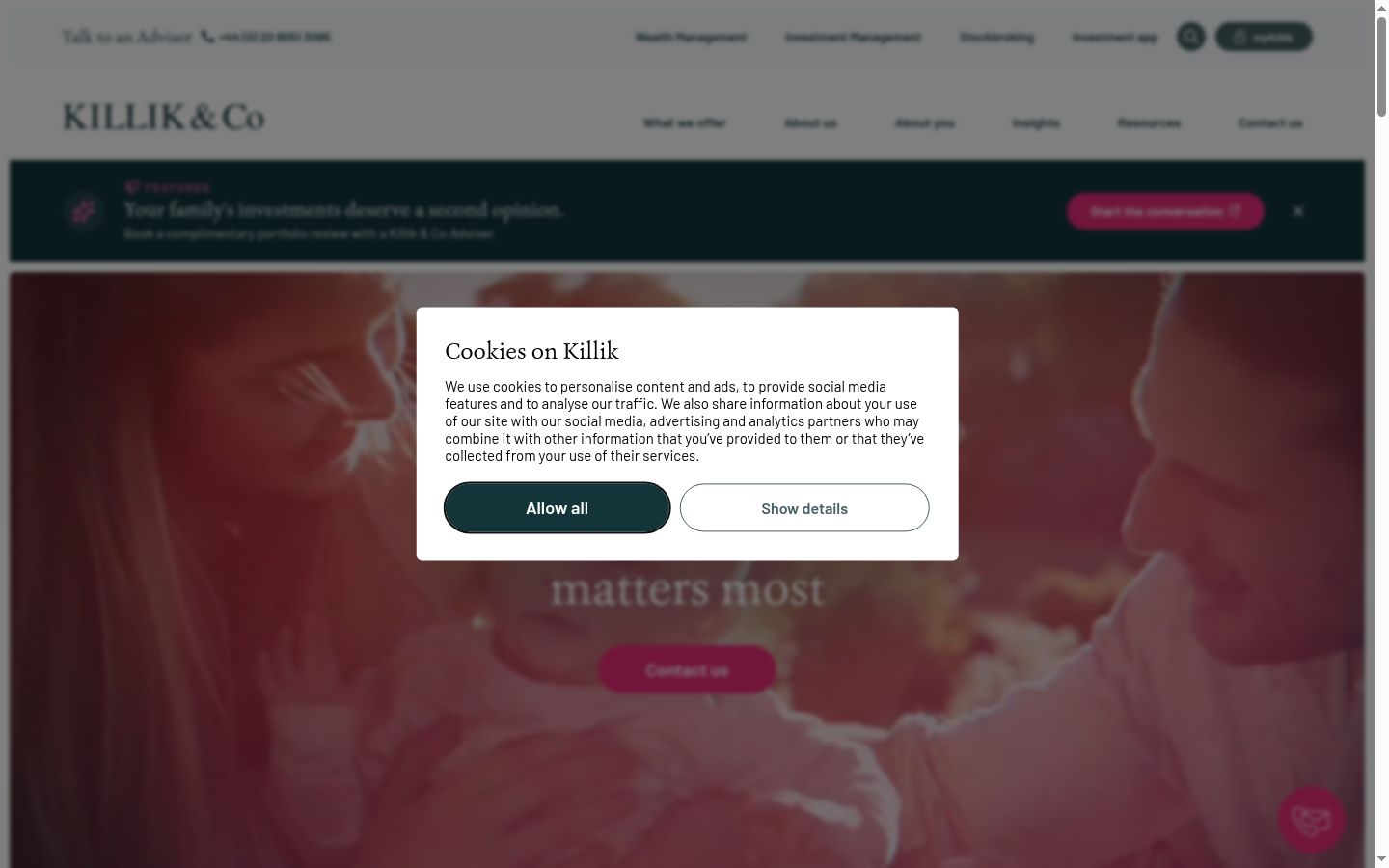 Capture d'écran de la bannière de consentement affichée avant toute interaction