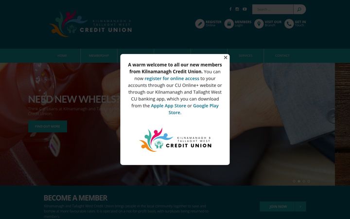 Screenshot of kilnamanaghcu.ie