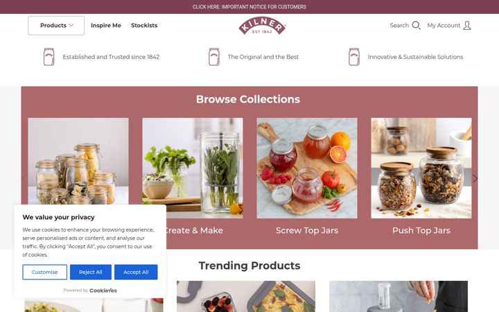 Screenshot of kilnerjar.co.uk