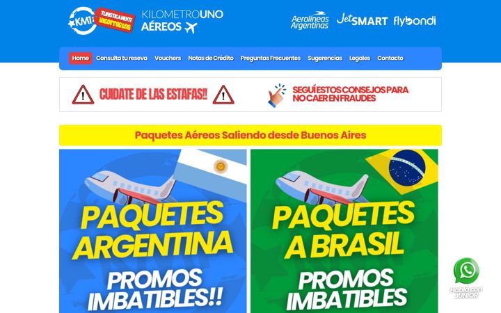 Screenshot of kilometrounoaereos.com.ar