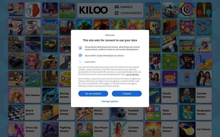 Screenshot of kiloogames.com