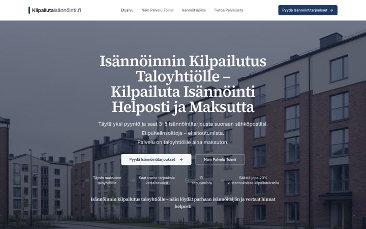 Screenshot of kilpailutaisannointi.fi