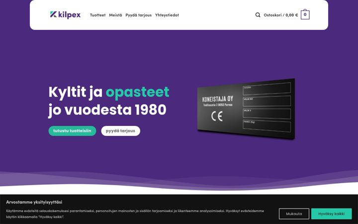Screenshot of kilpex.fi