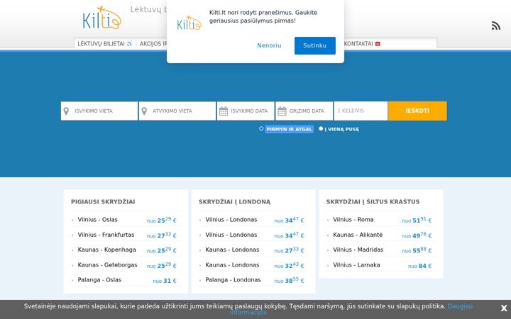 Screenshot of kilti.lt