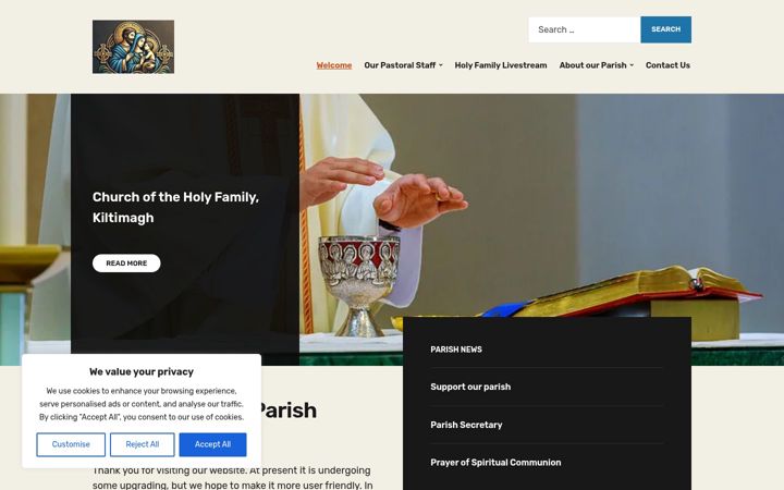 Screenshot of kiltimaghparish.org