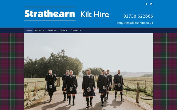 Screenshot of kilts2hire.co.uk