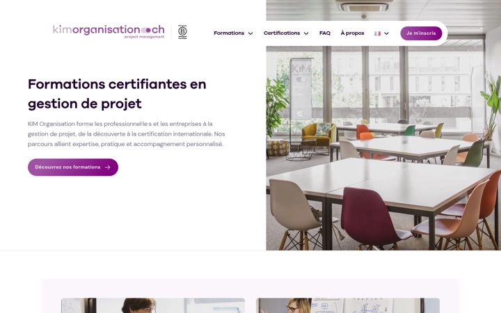 Screenshot of kim-organisation.ch
