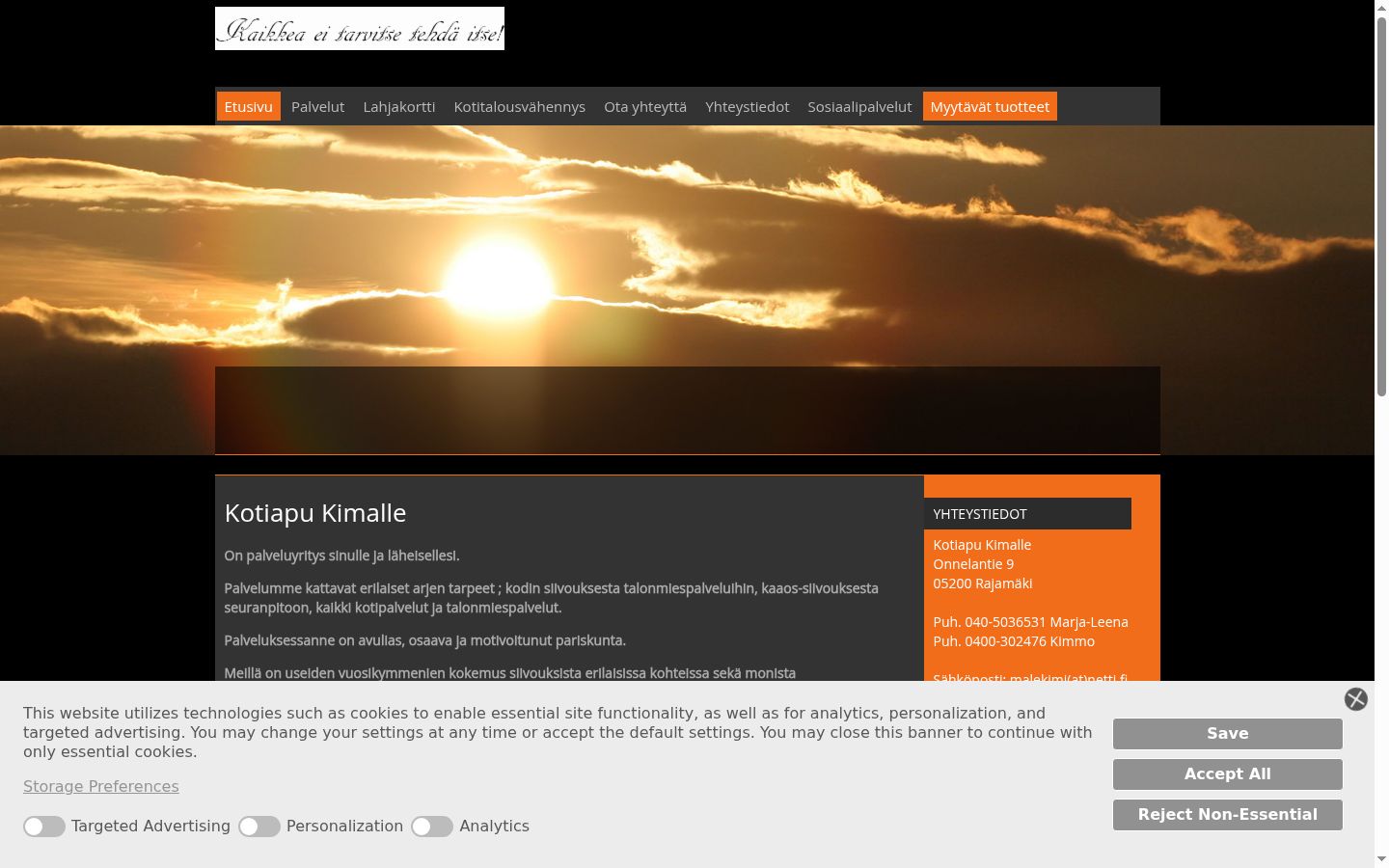 Screenshot del banner di consenso mostrato prima di qualsiasi interazione