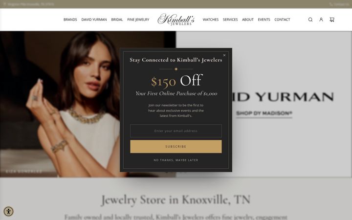 Screenshot of kimballsjewelers.com