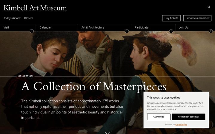 Screenshot of kimbellart.org