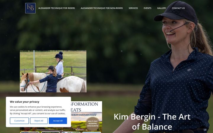 Screenshot of kimbergin.co.uk