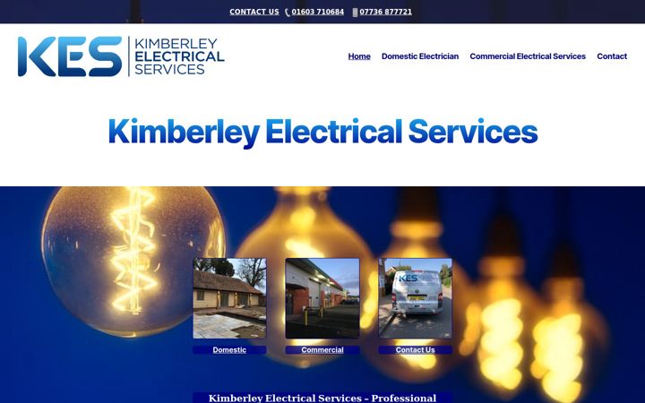 Screenshot of kimberleyelectricalservices.co.uk