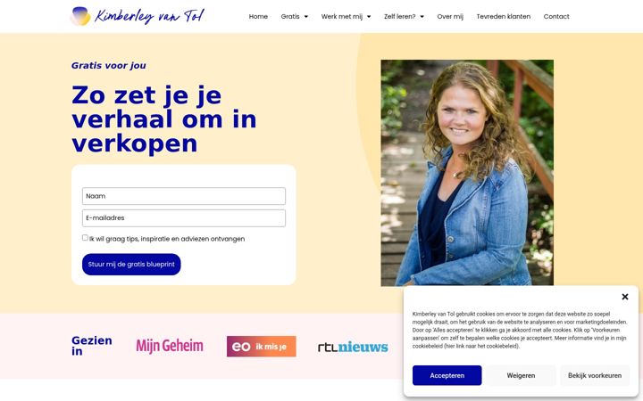Screenshot of kimberleyvantol.com
