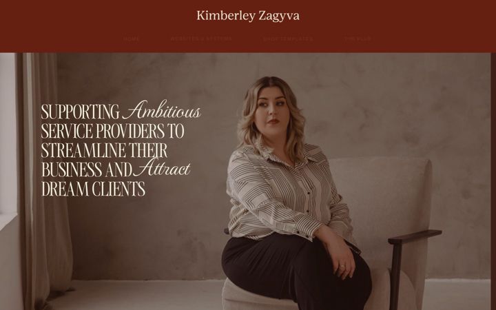 Screenshot of kimberleyzagyva.com