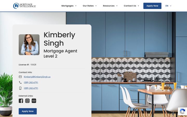 Screenshot of kimberlysingh.ca