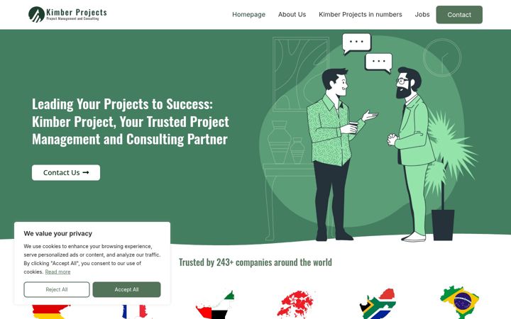 Screenshot of kimberprojects.com