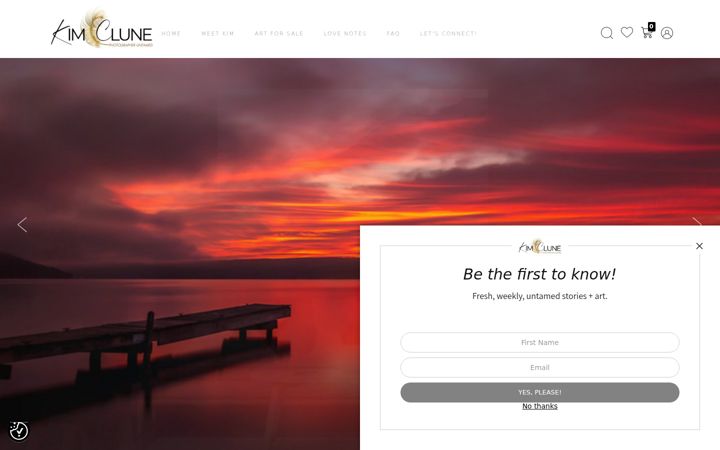 Screenshot of kimclune.com