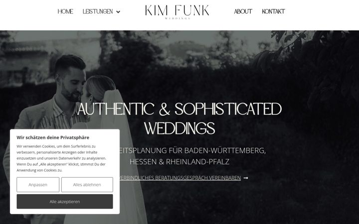 Screenshot of kimfunk-weddings.de