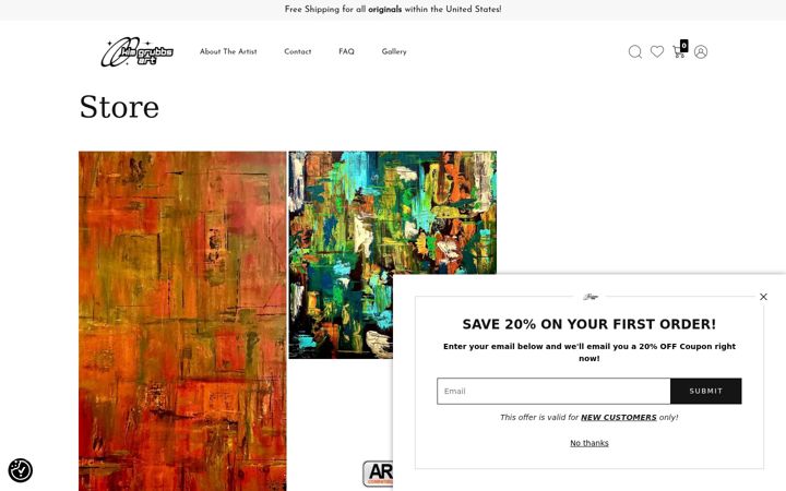 Screenshot of kimgrubbsart.com