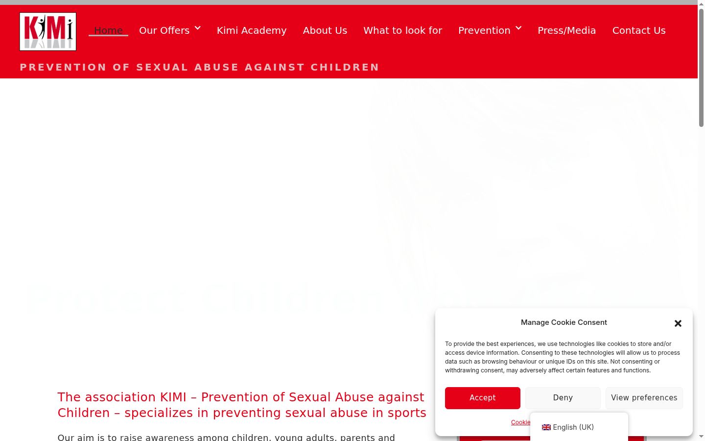 Screenshot des Einwilligungsbanners vor jeglicher Interaktion