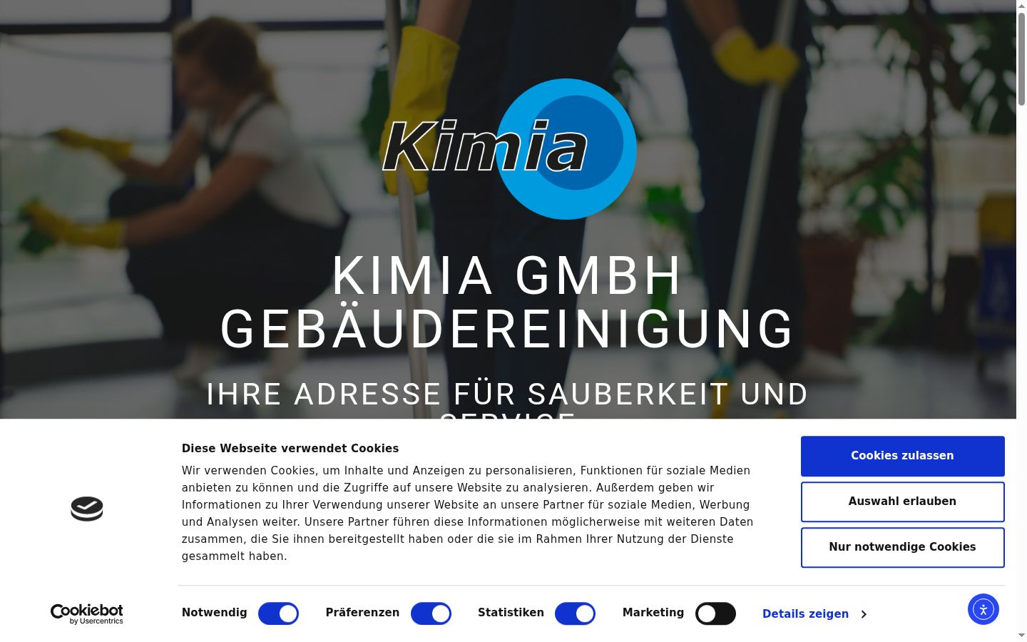 Screenshot des Einwilligungsbanners vor jeglicher Interaktion