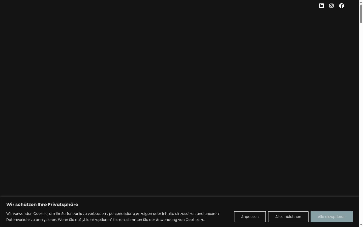 Ekrānuzņēmums ar piekrišanas baneri, kas tika rādīts pirms jebkādas mijiedarbības