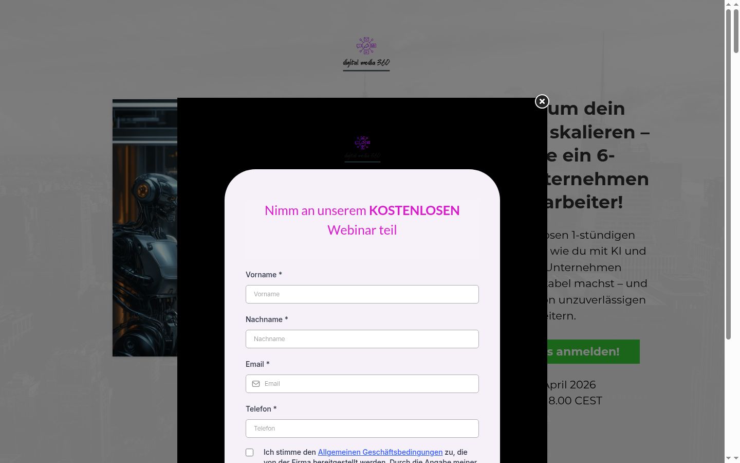 Képernyőkép a bármilyen interakció előtt megjelenő hozzájárulási bannerről