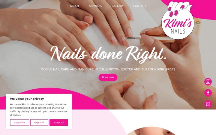 Screenshot of kimisnails.com